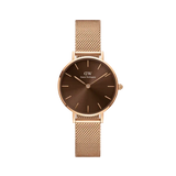 Daniel Wellington Petite Amber Brown Dial Gold Mesh Strap Watch For Women - DW00100476 Authentic Buy Shop Now