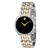 Movado Veturi Quartz Black Dial Two Tone Steel Strap Watch for Men - 0606932 Authentic Buy Shop Now