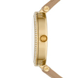 Michael Kors Parker Three-Hand Gold Dial Brown Leather Strap Watch For Women - MK4725 Authentic Buy Shop Now