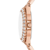 Michael Kors Lennox Analog Pink Dial Rose Gold Steel Strap Watch For Women - MK7396 Authentic Buy Shop Now