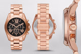 Michael Kors Bradshaw Black Dial Rose Gold Steel Strap Watch for Women - MK5854 Authentic Buy Shop Now