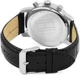 Tommy Hilfiger Kane Quartz Black Dial Black Leather Strap Watch for Men - 1791401 Authentic Buy Shop Now