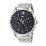 Tommy Hilfiger Damon Quartz Chronograph Black Dial Silver Mesh Bracelet Watch for Men - 1791415 Authentic Buy Shop Now