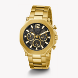 Guess Edge Chronograph Black Dial Gold Steel Strap Watch For Men - GW0539G2 Authentic Buy Shop Now