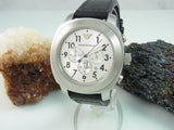 Emporio Armani Sportivo Chronograph Silver Dial Black Leather Strap Watch For Men - AR6054 Authentic Buy Shop Now