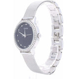 Guess Chelsea Crystals Black Dial Silver Mesh Bracelet Watch For Women - W0647L5 Authentic Buy Shop Now