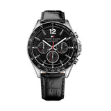 Tommy Hilfiger Luke Quartz Black Dial Black Leather Strap Watch for Men - 1791117 Authentic Buy Shop Now