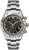 Versace Classic Chronograph Quartz Black Dial Silver Steel Strap Watch For Men - VEV700419 Authentic Buy Shop Now