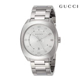 Gucci GG2570 Silver Dial Silver Steel Strap Watch For Men - YA142308 Authentic Buy Shop Now
