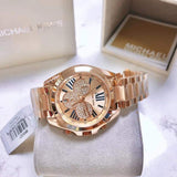 Michael Kors Bradshaw Chronograph Rose Gold Dial Rose Gold Steel Strap Watch For Women - MK6321 Authentic Buy Shop Now