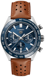 Tag Heuer Carrera Automatic Chronograph Blue Dial Brown Leather Strap Watch for Men - CBN2A1A.FC6537 Authentic Buy Shop Now