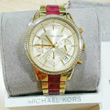 Michael Kors Ritz Chronograph Gold Dial Two Tone Steel Strap Watch For Women - MK6517 Authentic Buy Shop Now