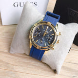 Guess Catalina Blue Gold Tone Blue Silicone Strap Watch For Women - W0562L2 Authentic Buy Shop Now