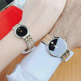 Movado Veturi Quartz Black Dial Two Tone Steel Strap Watch for Women - 0606933 Authentic Buy Shop Now