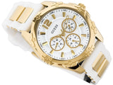 Guess Intrepid White Dial Two Tone Silicone Strap Watch For Women - W0325L2 Authentic Buy Shop Now