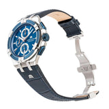 Maurice Lacroix Aikon Chronograph Blue Dial Blue Leather Strap Watch For Men - AI1018-SS001-432-4 Authentic Buy Shop Now