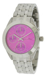 Marc Jacobs Peeker Chronograph Pink Dial Silver Steel Strap Watch for Women - MBM3372 Authentic Buy Shop Now