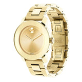 Movado Bold Yellow Gold Dial Yellow Gold Steel Strap Watch For Women - 3600085 Authentic Buy Shop Now