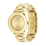 Movado Bold Gold Dial Yellow Gold Steel Strap Watch for Women - 3600104 Authentic Buy Shop Now
