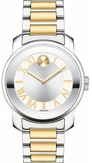 Movado Bold Silver Dial Two Tone Steel Strap Watch for Women - 3600245 Authentic Buy Shop Now