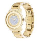 Movado Bold Pave Gold Dial Gold Steel Strap Watch For Women - 3600255 Authentic Buy Shop Now