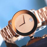 Movado Bold Rose Gold Dial Rose Gold Steel Strap Watch For Women - 3600335 Authentic Buy Shop Now
