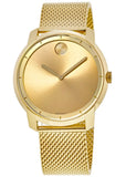 Movado Bold Gold Dial Gold Mesh Bracelet Watch For Men - 3600373 Authentic Buy Shop Now
