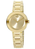 Movado Bold Gold Dial Gold Steel Strap Watch For Women - 3600382 Authentic Buy Shop Now