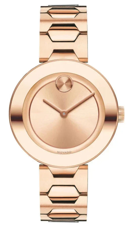 Movado Bold Rose Gold Dial Rose Gold Steel Strap Watch for Women - 3600342 Authentic Buy Shop Now