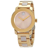 Movado Bold Beige Dial Two Tone Steel Strap Watch For Women - 3600640 Authentic Buy Shop Now