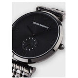 Emporio Armani Gianni T Bar Analog Black Dial Black Steel Strap Watch For Men - AR11299 Authentic Buy Shop Now