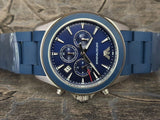 Emporio Armani Sigma Chronograph Blue Dial Blue Silicone Strap Watch for Men - AR6068 Authentic Buy Shop Now