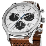 Movado Heritage Calendoplan Chronograph White Dial Brown Leather Strap Watch for Men - 3650008 Authentic Buy Shop Now