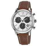 Movado Heritage Calendoplan Chronograph White Dial Brown Leather Strap Watch for Men - 3650008 Authentic Buy Shop Now