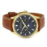 Movado Heritage Celestograf Navy Blue Dial Brown Leather Strap Watch For Women - 3650010 Authentic Buy Shop Now