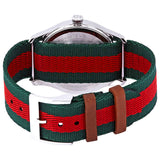 Gucci Le Marche des Merveilles Red & Green Dial Red & Green Nylon Strap Unisex Watch - YA1264060 Authentic Buy Shop Now