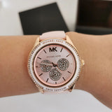 Michael Kors Quartz Pink Dial Pink Silicone Strap Watch For Women - MK6946 Authentic Buy Shop Now