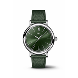 IWC Portofino Automatic Automatic Green Dial Green Leather Strap Watch for Women - IW357412 Authentic Buy Shop Now