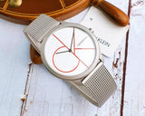 Calvin Klein Minimal White Dial Silver Mesh Bracelet Watch for Men - K3M51152 Authentic Buy Shop Now
