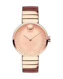 Movado Edge Rose Gold Dial Rose Gold Steel Strap Watch for Women - 3680013 Authentic Buy Shop Now