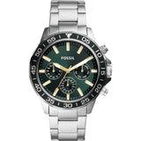 Fossil Bannon Chronograph Green Dial Silver Steel Strap Watch for Men - BQ2492 Authentic Buy Shop Now