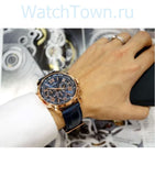 Guess Horizon Chronograph Blue Dial Blue Leather Strap Watch For Men - W0380G5 Authentic Buy Shop Now