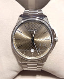 Gucci G Timeless Quartz Brown Dial Silver Steel Strap Watch for Men - YA126317 Authentic Buy Shop Now