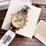 Michael Kors Ritz Gold Dial Two Tone Steel Strap Watch for Women - MK6322 Authentic Buy Shop Now