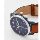Fossil Neutra Chronograph Blue Dial Brown Leather Strap Watch for Men - FS5791 Authentic Buy Shop Now