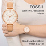 Fossil Jacqueline White Dial Brown Leather Strap Watch for Women - ES3487 Authentic Buy Shop Now