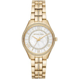 Michael Kors Lauryn Mother of Pearl White Dial Gold Steel Strap Watch for Women - MK3899 Authentic Buy Shop Now