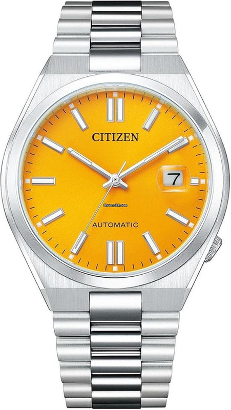 Citizen Tsuyosa Automatic Yellow Dial Silver Steel Strap Watch for Men - NJ0150-81Z Authentic Buy Shop Now