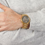 Armani Exchange Banks Chronograph Black Dial Gold Steel Strap Watch For Men - AX1721 Authentic Buy Shop Now