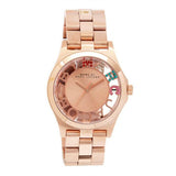 Marc Jacobs Henry Skeleton Rose Gold Dial Rose Gold Steel Strap Watch for Women - MBM3264 Authentic Buy Shop Now